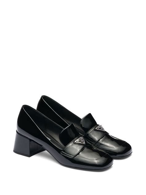 prada patent logo loafer pumps|Prada Triangle Logo Patent Leather Loafer (Women) .